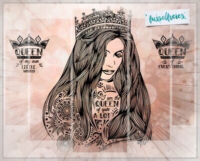 Queen &amp; Crown -  Plotterdatei DXF SVG Königin und Krone, Frau Mädchen Portrait Plotterdatei DXF SVG Fusselfreies