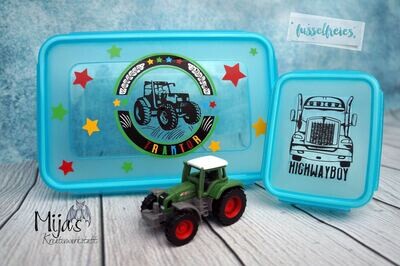 Traktor Bagger Truck &amp; Co Plotterdatei DXF SVG Fusselfreies Plottervorlage Kipper Laster LKW Trecker Baustelle Acker Landwirtschaft Emblem