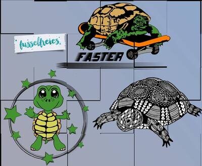 Design Serie Die Turtles - Plotterdatei DXF SVG Design Schildkröten Fusselfreies Mandala