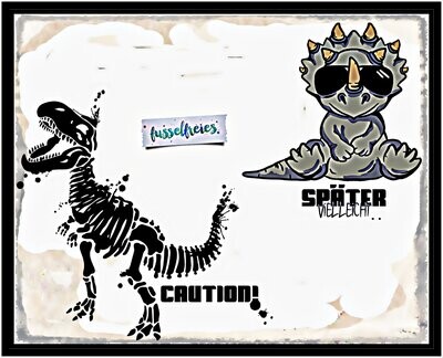 Dino Designs - Plotterdatei DXF SVG Dinosaurier Tyrannosaurus Rex Skelett und Comic Dino von Fusselfreies (aus Adventskalender 2021)