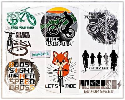 Fahrrad Welt Vol2 Plotterdatei Plottervorlage DXF SVG Mountain Bike von Fusselfreies