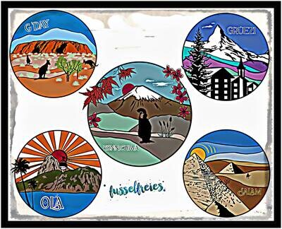 Fenster zu fernen Welten Vol5 - Plotterdatei DXF SVG Matterhorn, Zuckerhut, Pyramiden, Ayers Rock, Fujiyama  von Fusselfreies