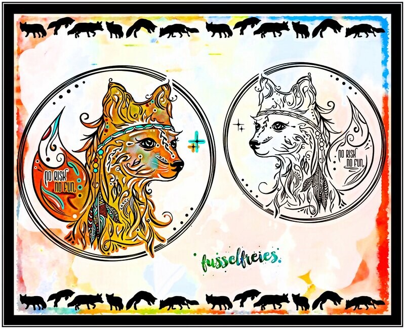 Kleiner Boho Fuchs Vol2 - Plotterdatei DXF SVG Wald Tiere Mandala Plottervorlage von Fusselfreies