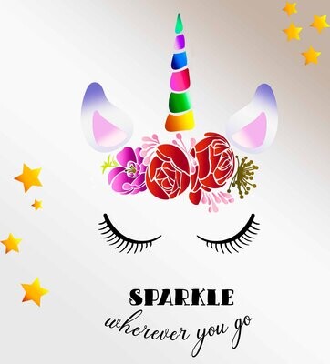 Design SPARKLING UNICORN - Plotterdatei DXF SVG Design Einhorn Design Rosen Fusselfreies