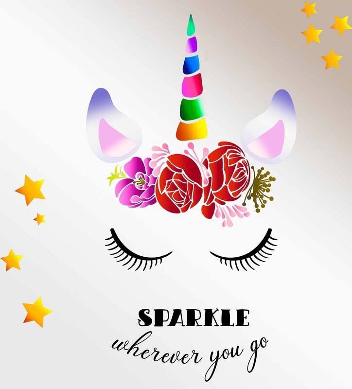 Design SPARKLING UNICORN - Plotterdatei DXF SVG Design Einhorn Design Rosen Fusselfreies
