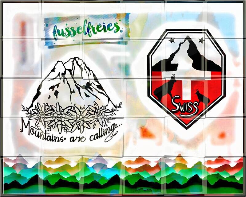 In den Bergen Vol3 Design Plotterdatei DXF SVG Matterhorn und Zugspitze , Berge, Schweiz, Deutschland von  Fusselfreies (Adventskalender 2020)