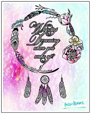 Dreaming Design Federn Traumfänger Blüten Plotterdatei DXF SVG Fusselfreies