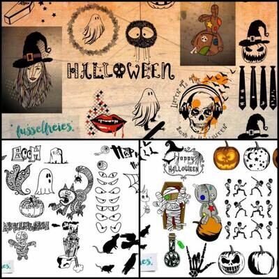 Megapack Halloween 2018 Gespenstisches Vol1+Vol2+Vol3 Plotterdatei DXF SVG Hexe Besen Kürbis Geist Gespenst