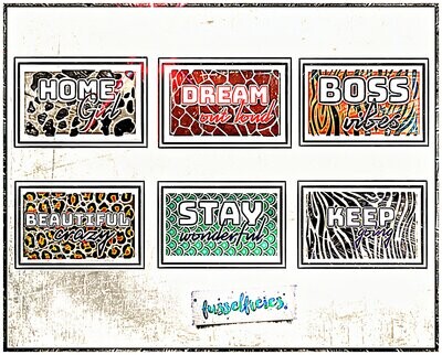 Tierisch gut - Tierfellmuster &amp; Sprüche - Plotterdatei DXF SVG Zebra, Leopard, Tiger, Kuh, Fisch, Giraffe Design (Adventskalender 2020)