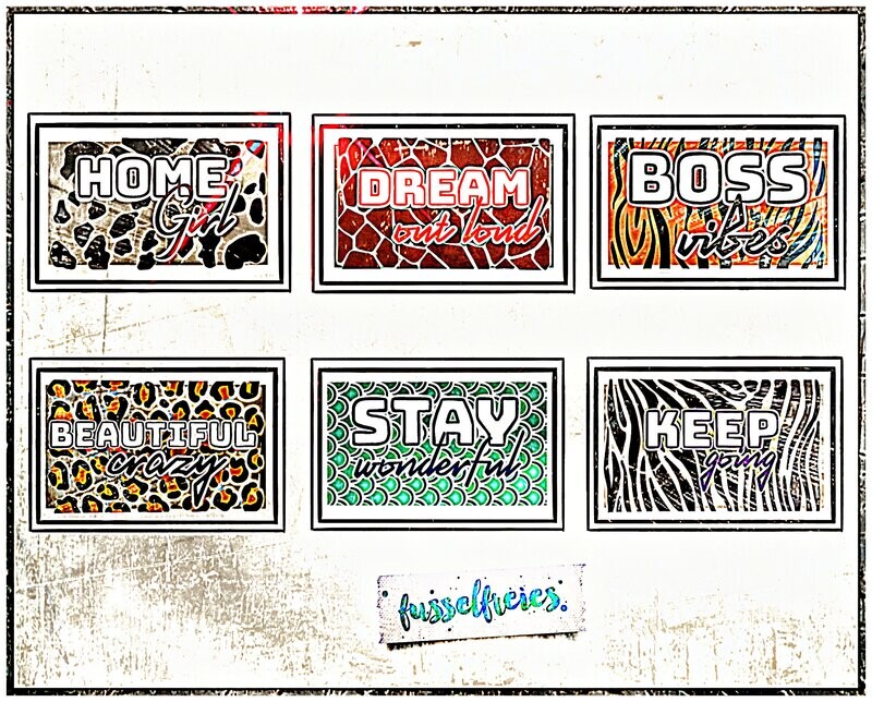 Tierisch gut - Tierfellmuster &amp; Sprüche - Plotterdatei DXF SVG Zebra, Leopard, Tiger, Kuh, Fisch, Giraffe Design (Adventskalender 2020)