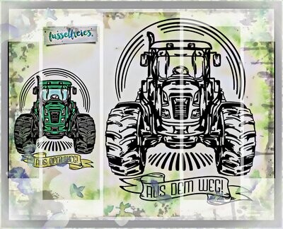 Traktor Trecker Design Plotterdatei DXF SVG von Fusselfreies (aus Adventskalender 2021)