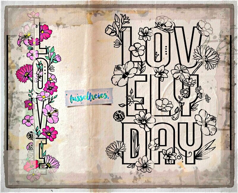 Love Designs mit Blüten und Blumen - Plotterdatei DXF SVG von Fusselfreies (aus Adventskalender 2021)