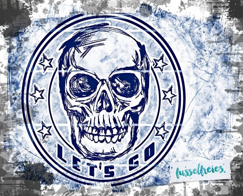 Skull Skizze &quot;Let&#39;s go&quot; - Plotterdatei Plottervorlage DXF SVG Totenkopf im Skizzenstil von Fusselfreies (Adventskalender 2020)