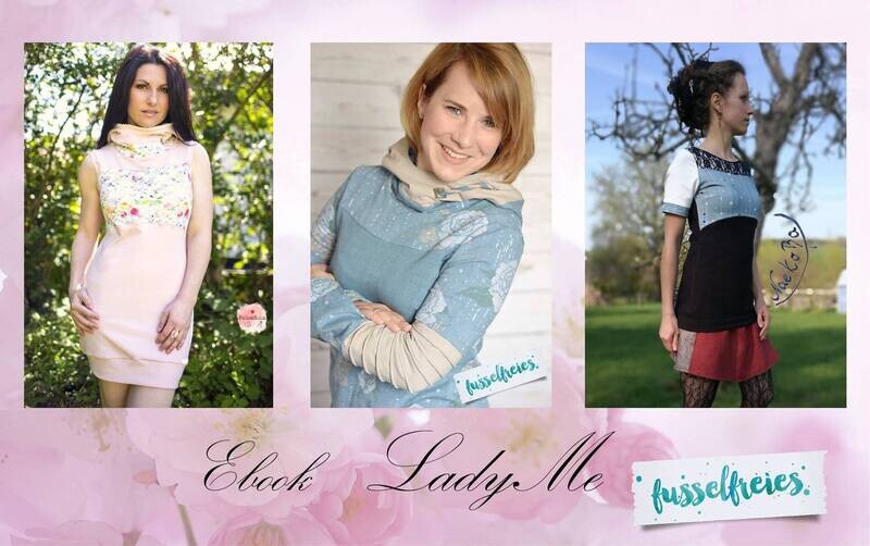Kombi  eBook LadyMe + MiniMe + TeenieMe - Hoodie / Pulli Gr. 56-176 und 34-50 digitales Schnittmuster A4 und A0 Format (ohne Layer) ohne NZ