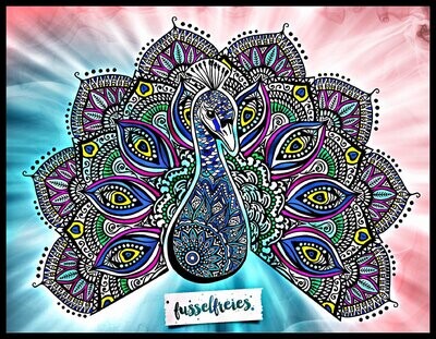 Pfau Vol2 - Mandala Plotterdatei Plottervorlage DXF SVG Fusselfreies (aus Adventskalender 2018)