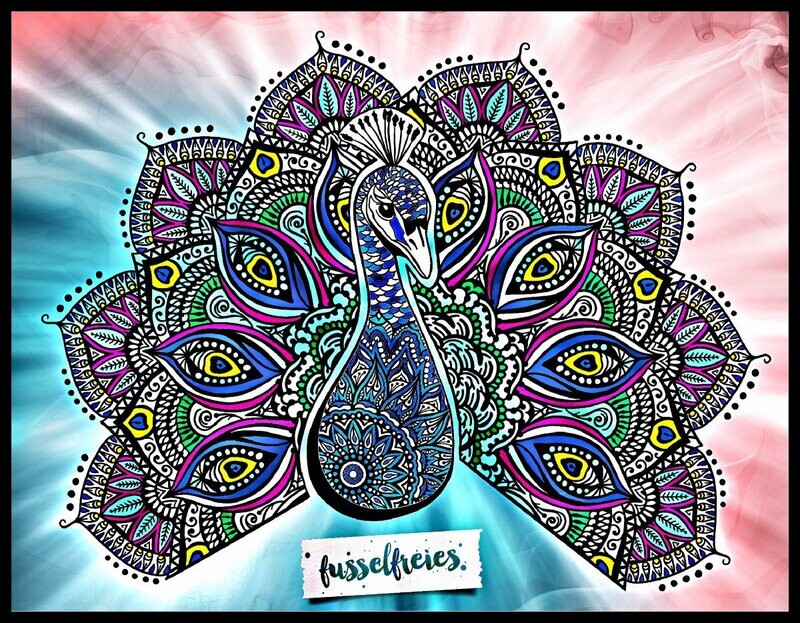 Pfau Vol2 - Mandala Plotterdatei Plottervorlage DXF SVG Fusselfreies (aus Adventskalender 2018)