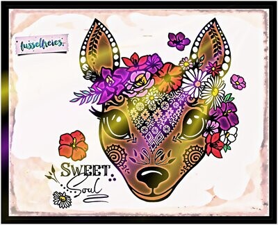 Das kleine Boho Reh mit Blumenkranz Plotterdatei DXF SVG von Fusselfreies (aus Adventskalender 2021)