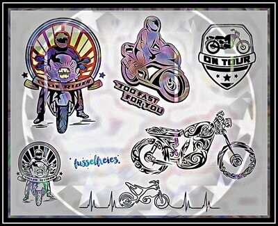 Motorbike Rides - Plotterdatei DXF SVG.Motorrad, Motorrad Fahrer, Motorrad Tour von Fusselfreies