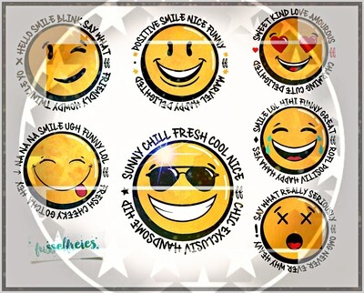 Fussel Smileys - Emoji Plotterdatei Plottervorlage DXF SVG von Fusselfreies