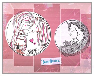 Pferd &amp; Einhorn Liebe Vol2 Plotterdatei DXF SVG Fusselfreies