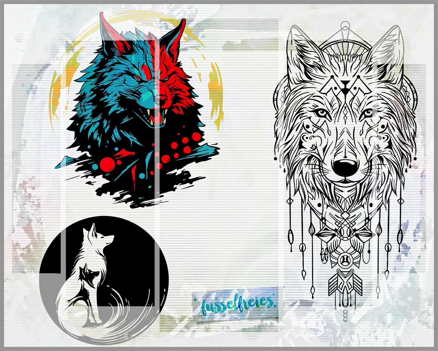 Die Wölfe 5.0 - Wolf Plotterdatei DXF SVG Wolf, Wolfskopf, Werwolf von Fusselfreies