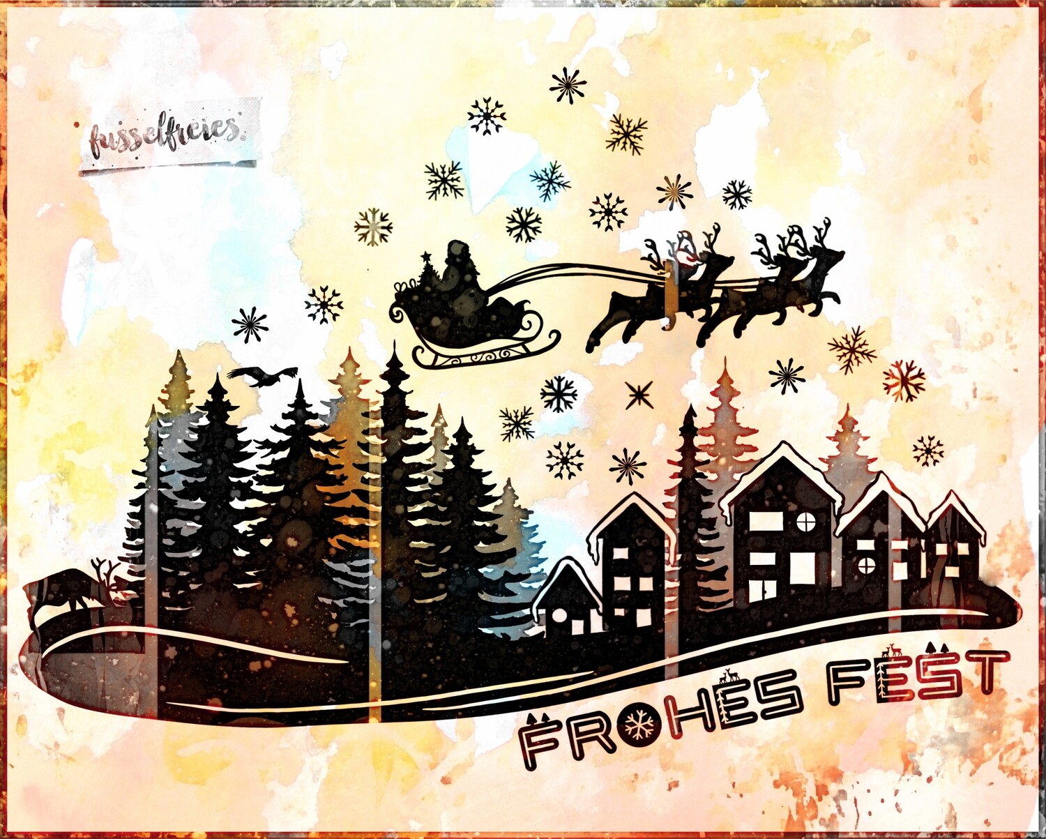 FROHES FEST - Weihnachten -  Plotterdatei DXF SVG von Fusselfreies (aus Adventskalender 2022)