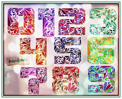 SPLASHES ZAHLEN -  Plotterdatei DXF SVG von Fusselfreies (aus Adventskalender 2022)
