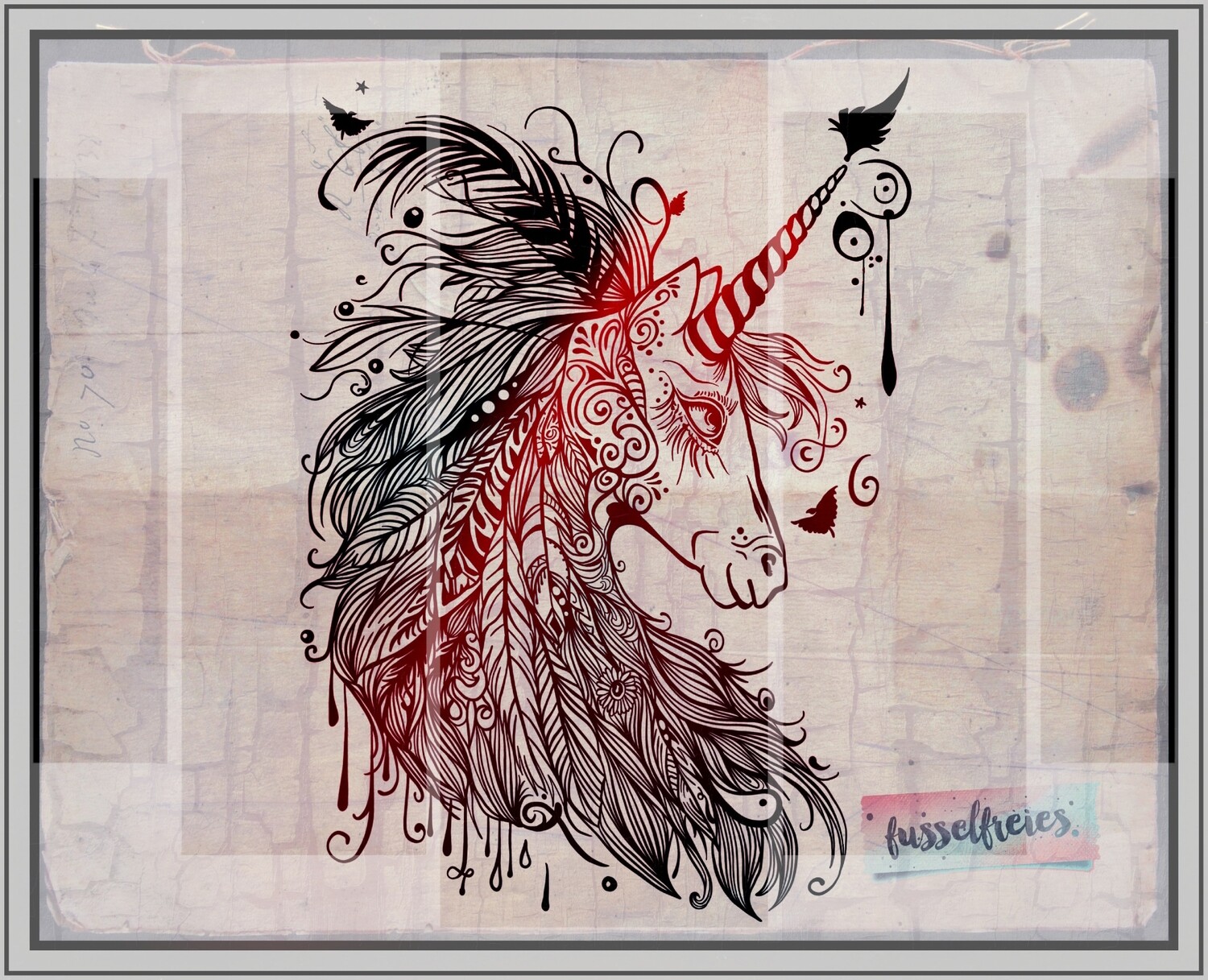 BOHO EINHORN X-MAS 2022 -  Plotterdatei DXF SVG von Fusselfreies (aus Adventskalender 2022)