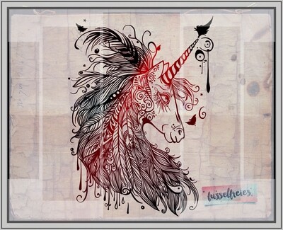 BOHO EINHORN X-MAS 2022 -  Plotterdatei DXF SVG von Fusselfreies (aus Adventskalender 2022)
