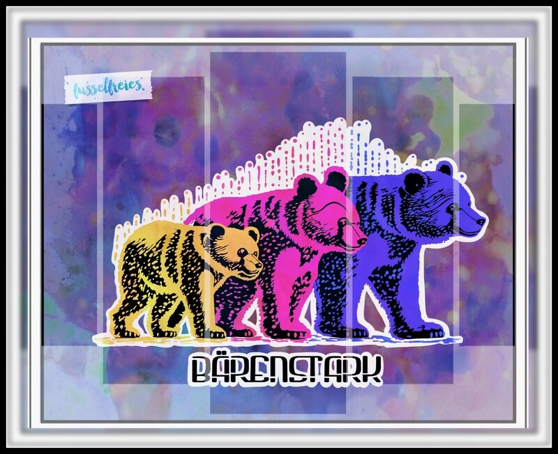 BÄREN FAMILIE - BÄRENSTARK - Bär, Bären, Braunbär  Plotterdatei Plottervorlage DXF SVG von Fusselfreies (aus Adventskalender 2022)