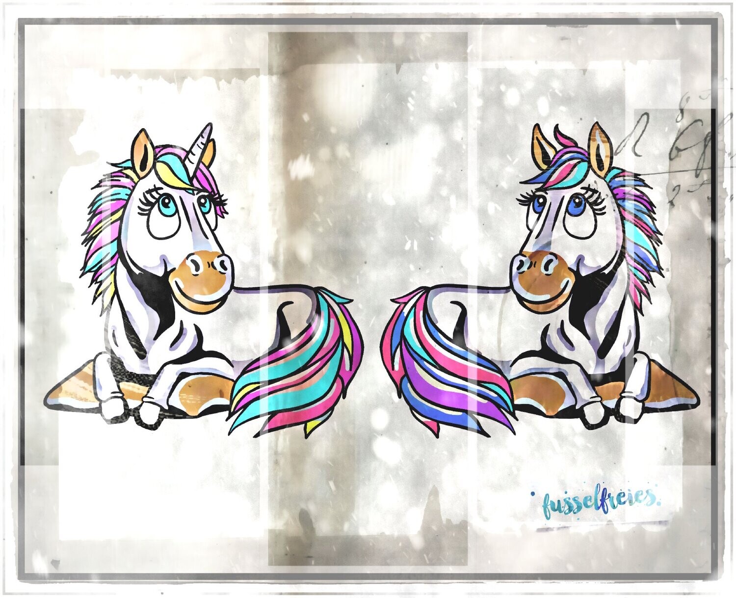 DREAMY VOL 2 EINHORN &amp; PFERD - Plotterdatei Plottervorlage DXF SVG von Fusselfreies (aus Adventskalender 2022)