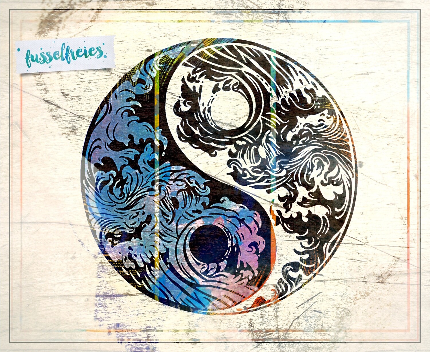YIN YANG WELLEN - Plotterdatei Plottervorlage DXF SVG von Fusselfreies (aus Adventskalender 2022)