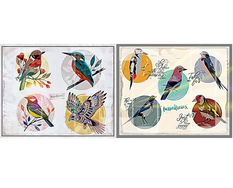 Kombi-Serie Heimische Vögel Vol1 + Vol2 - Plotterdatei DXF SVG Plottervorlage Eisvogel, Rotkehlchen, Bussard, Blaumeise, Buntspecht, Elster, Stieglitz, Schwalbe, Eichelhäher  von Fusselfreies