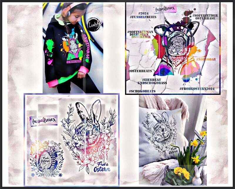 Oster Designs 2024 Plotterdatei Plottervorlage DXF SVG Ostern, Osterei, Osterhase, Osterbeats, Schokobass von Fusselfreies