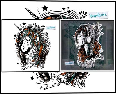 Kombi-Serie Next Rockstar BOHO EINHORN &amp; ROCKGIRL - Plotterdatei Laserdatei DXF SVG von Fusselfreies