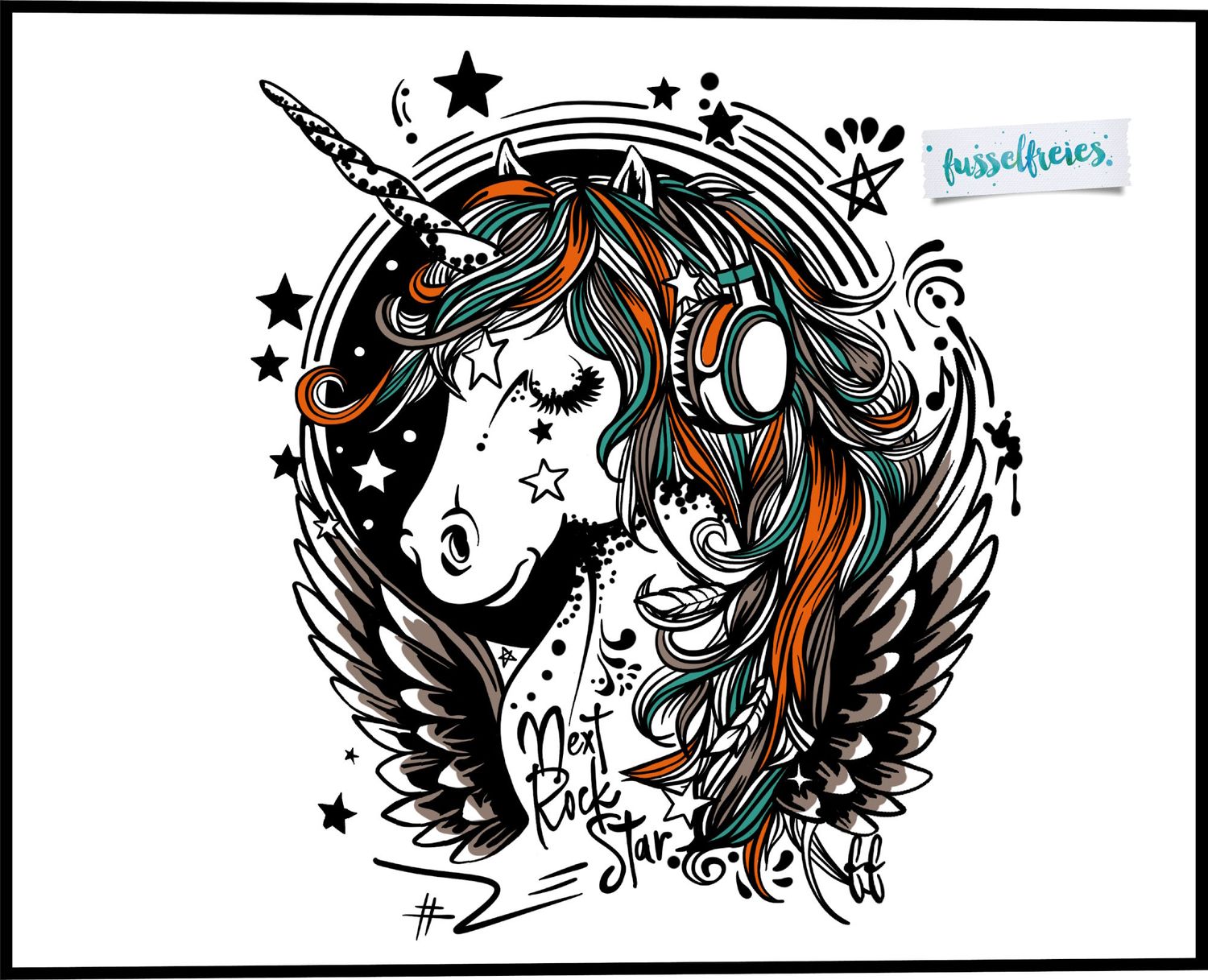 Next Rockstar BOHO EINHORN - Plotterdatei Laserdatei DXF SVG von Fusselfreies
