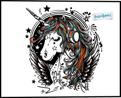 Next Rockstar BOHO EINHORN - Plotterdatei Laserdatei DXF SVG von Fusselfreies