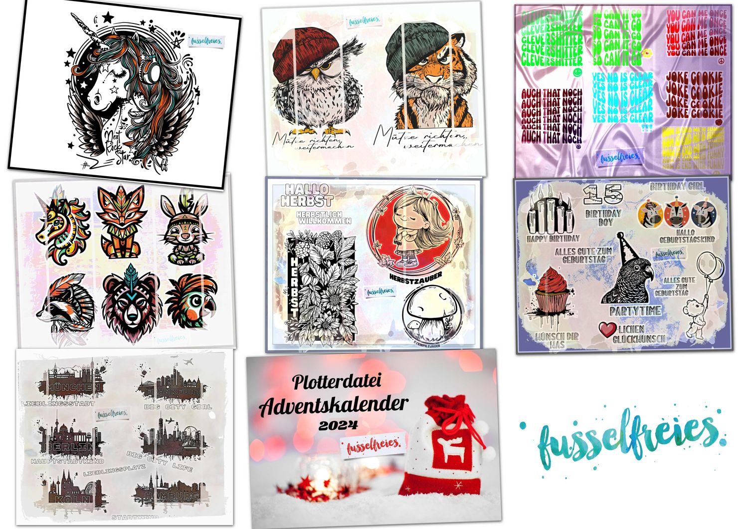 Plotterdatei Laserdatei Flatrate August-Dezember 2024 inkl. Adventskalender 2024 DXF SVG