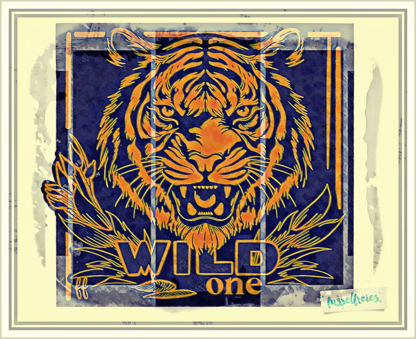 Tiger &quot;Wild One&quot; - Plotterdatei Plottervorlage Laserdatei DXF SVG von Fusselfreies (aus dem Adventskalender 2023)