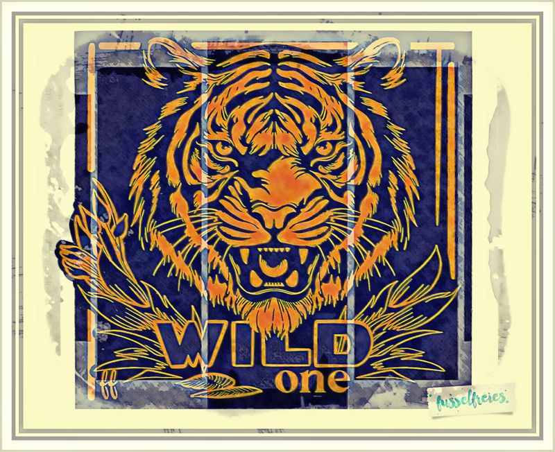 Tiger &quot;Wild One&quot; - Plotterdatei Plottervorlage Laserdatei DXF SVG von Fusselfreies (aus dem Adventskalender 2023)