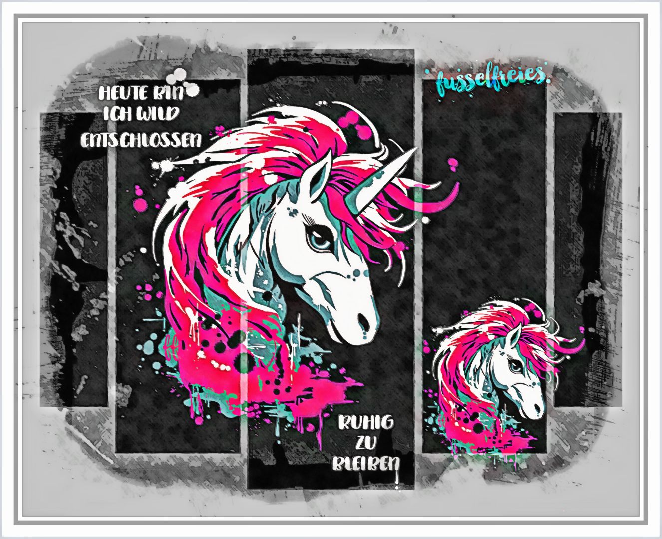 Pferd &amp; Einhorn Liebe Vol4 - Plotterdatei Plottervorlage Laserdatei DXF SVG von Fusselfreies (aus dem Adventskalender 2023)