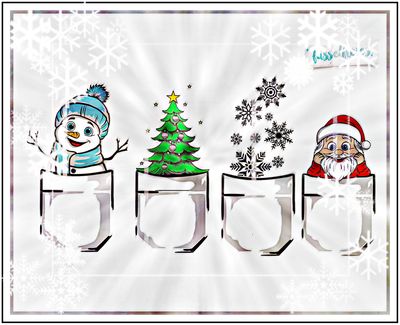 Taschentierchen - Weihnachtsedition - Schneemann, Weihnachtsmann, Schneeflocken, Tannenbaum, Weihnachtsbaum Plotterdatei Laserdatei Plottervorlage DXF SVG  von Fusselfreies