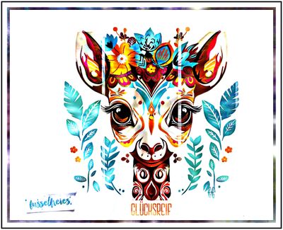 Die kleine Boho Giraffe - Plotterdatei Laserdatei DXF SVG von Fusselfreies (Adventskalender 2023)