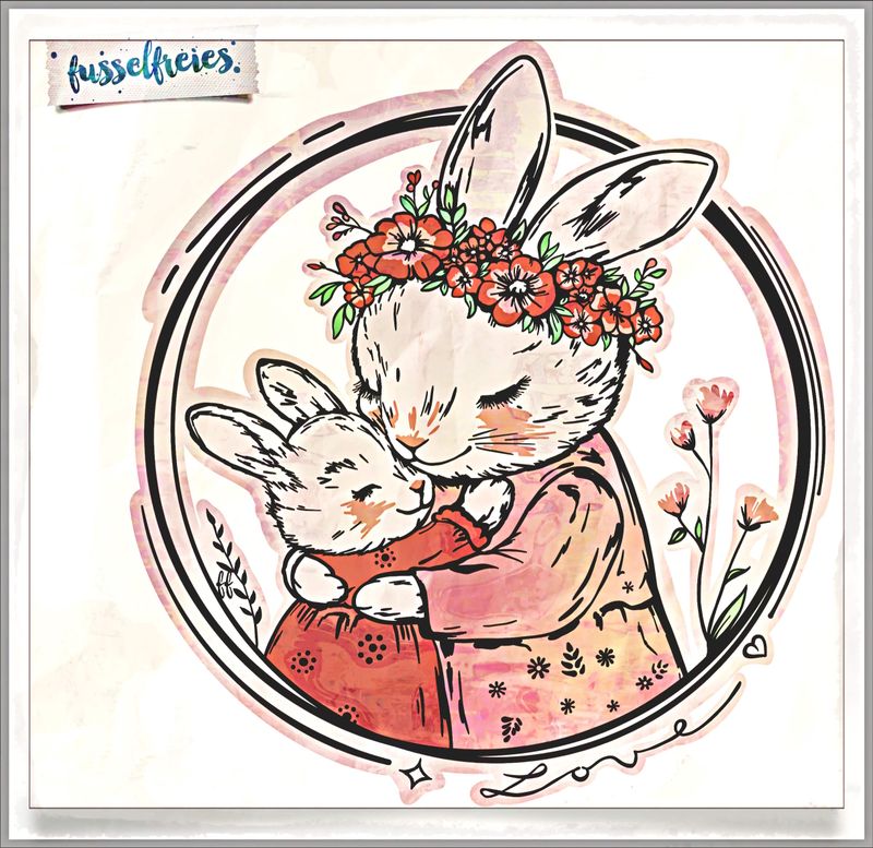 Hasen Liebe: Häschen &amp; Hase - Plotterdatei Plottervorlage DXF SVG Ostern, Osterhase von Fusselfreies