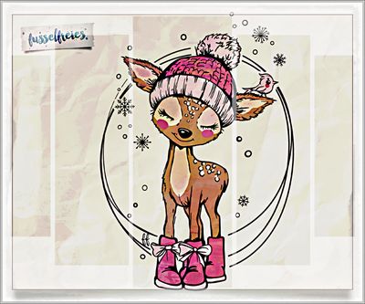 Das kleine Boho Reh im Winter Edition 2025 Plotterdatei Laserdatei DXF SVG von Fusselfreies Das kleine Boho Reh im Winter Edition 2025 Plotterdatei Laserdatei DXF SVG von Fusselfreies