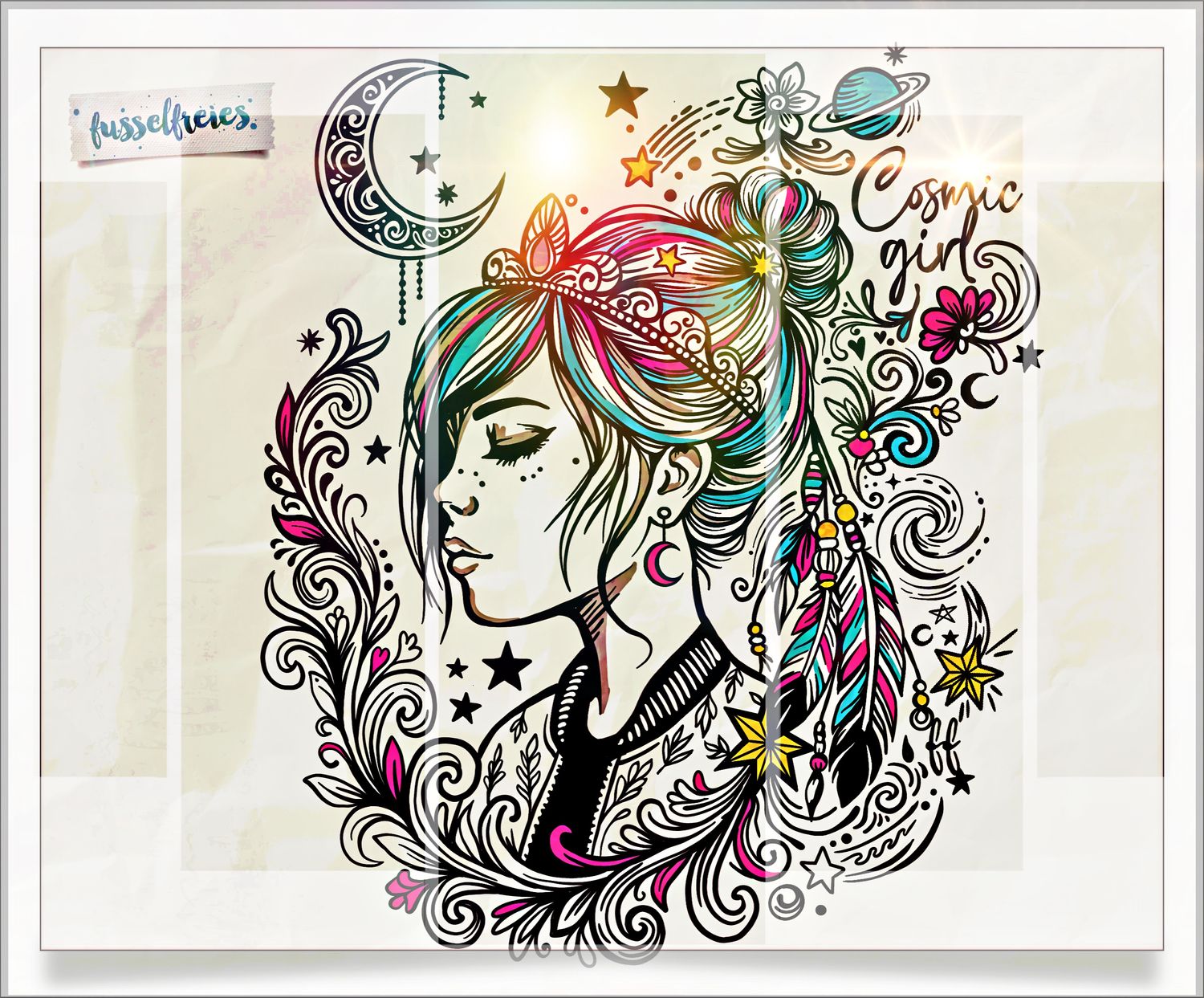 Cosmic Girl - Plotterdatei Laserdatei DXF SVG.von Fusselfreies