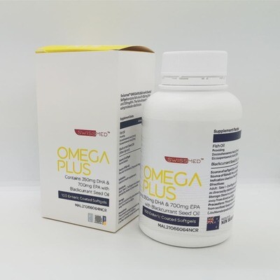 SWISSMED™ Omega Plus 100 Enteric Coated Softgels (MYR 159.00)