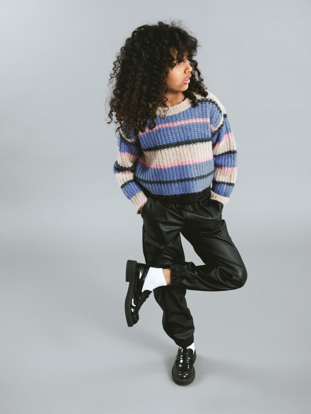 Pantalone ecopelle baggy junior