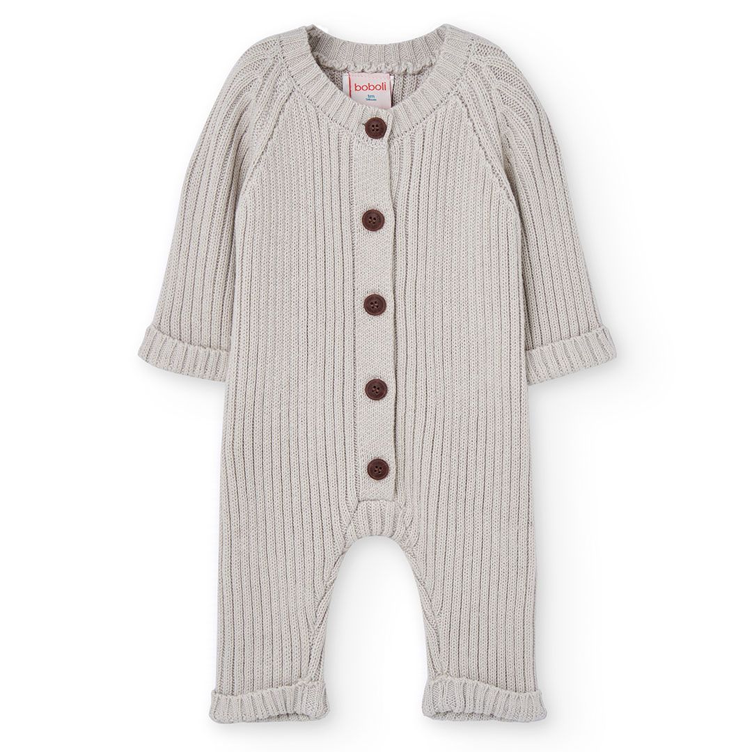 Tutina neonato in maglia grigia