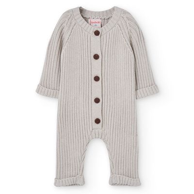 Tutina neonato in maglia grigia